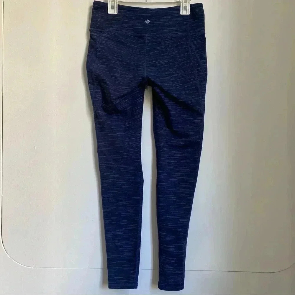 Athleta Striated Revelation Tight Navy Blue S - Picture 3 of 4